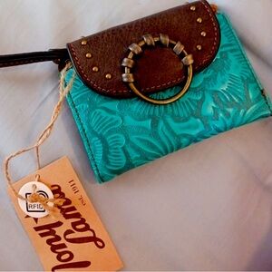 NWT - Tony Lama Turquoise Tooled Wallet